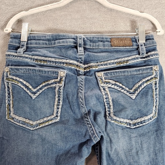 Shyanne Women Jeans 31x32 Short Blue Denim Wide Leg Mid Rise ACTUAL 30x30 - Picture 6 of 10